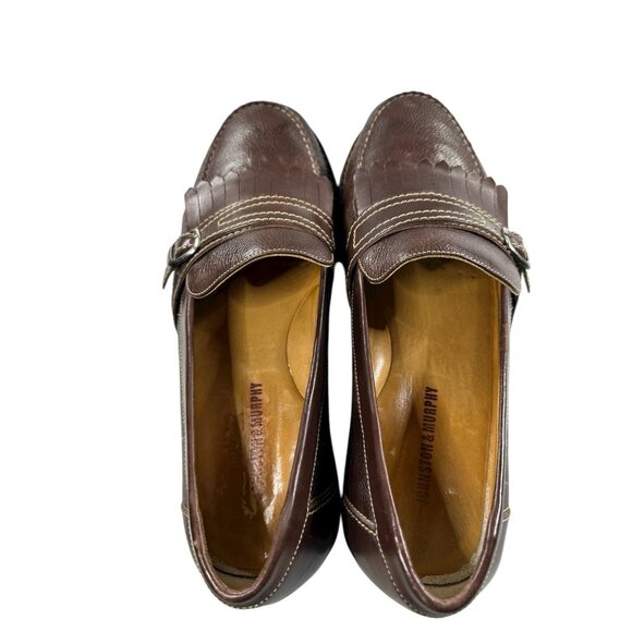 Johnston & Murphy Mens 10.5 M Brown Leather Slip On Tassel Dress Loafers - Picture 8 of 9